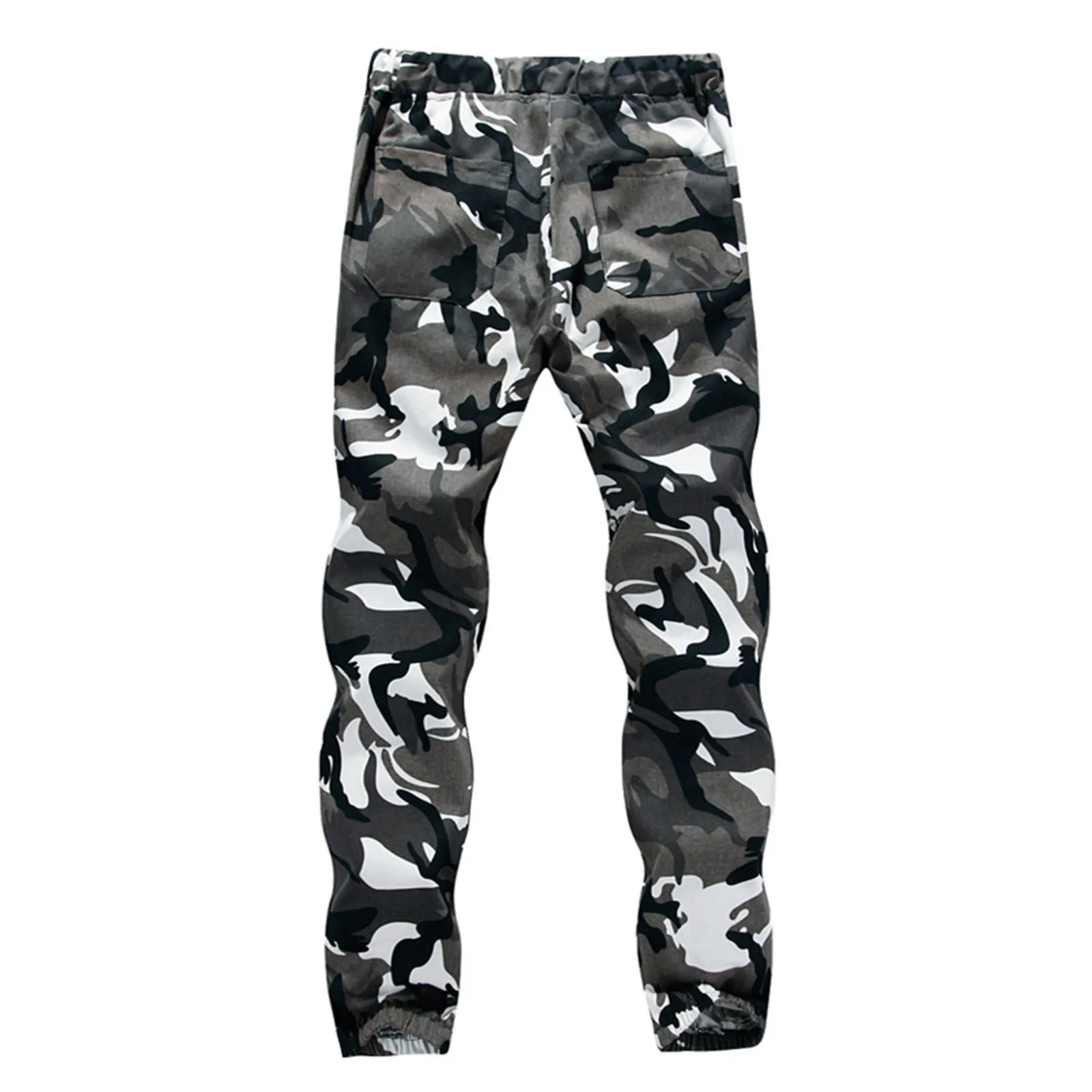 Men's Tethered Tie Pants Autumn Fashion Feet Trousers Casual Printed Men's pants Memory Foam