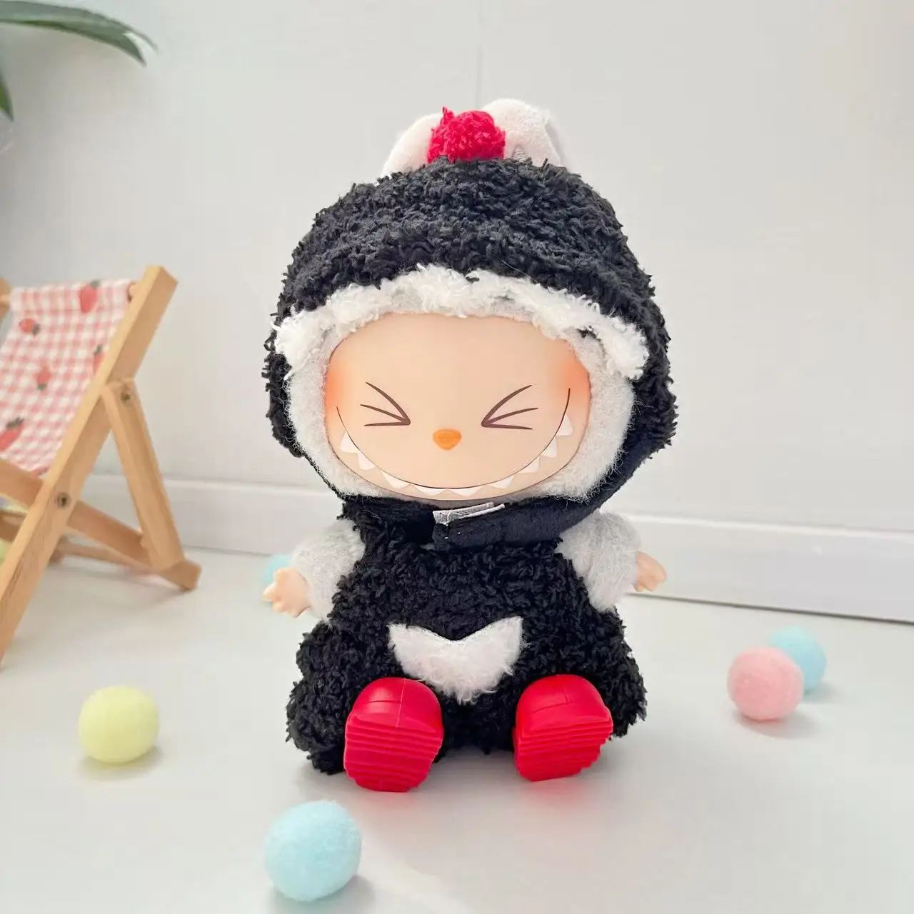 

Clothes For Labubu Cozy Furry Onesie Collection For 1st-3rd Gen 15 /17cm Cute Dolls Vivid Colored Cloud Velvet Animal Dinosaur