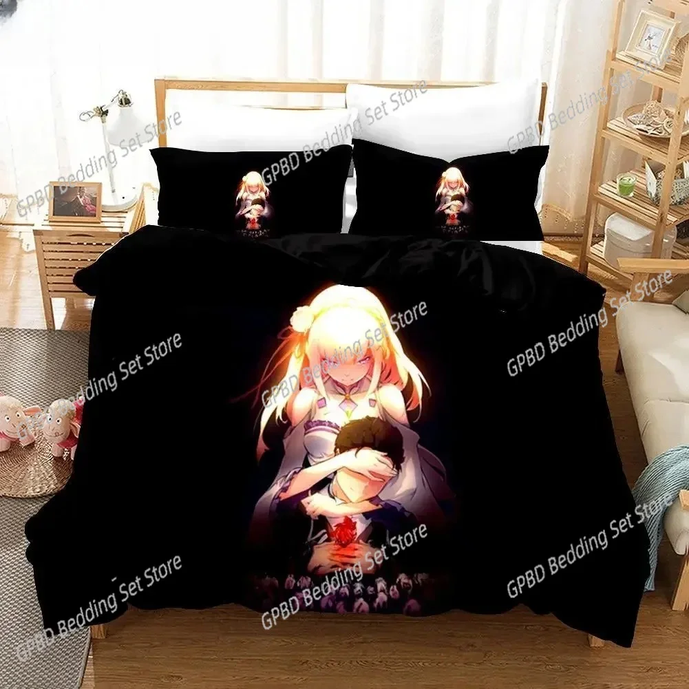 

Rem Ram Life in a different world from zero 3D NEW Duvet Cover Pillowcase Bedding Set Adult Boy Girl Bedroom Single Double Large