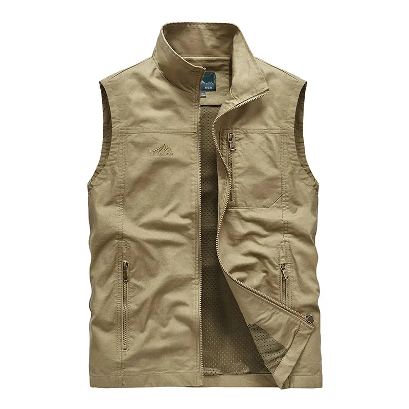 Size 6XL Men Cotton Multi Pocket Vest Summer New Male Casual Sleeveless Jacket Pockets Mens Photographer Baggy Waistcoat