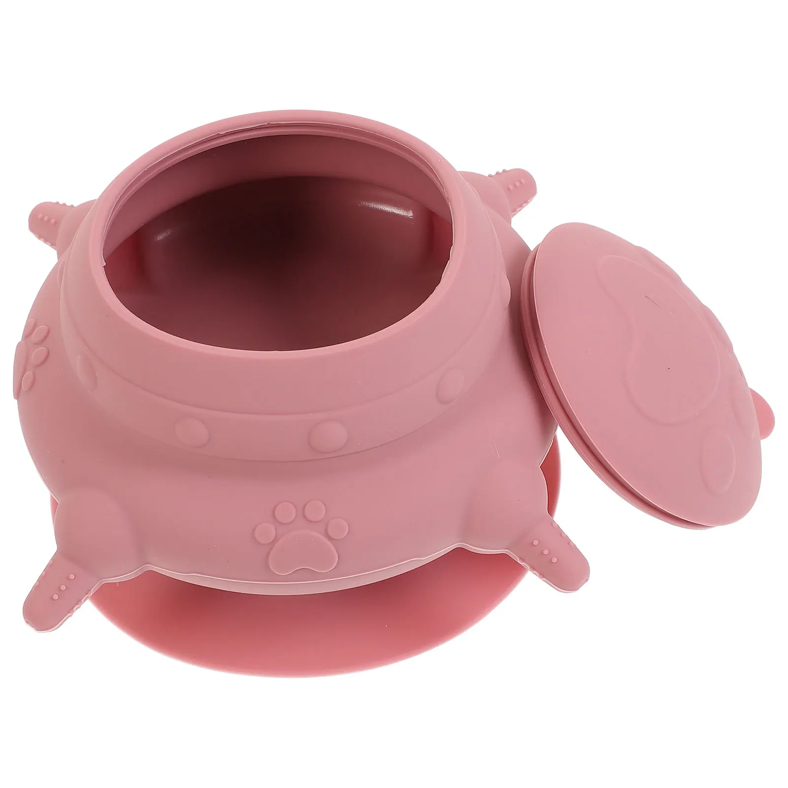 

4pcs Puppy Milk Feeder Silicone Bowl 4 Pacifiers Pink Small Size for Newborn Puppies Kittens Rabbits Practical Long Life Pet