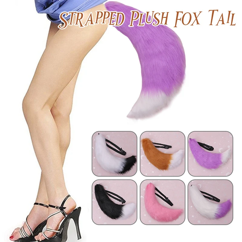 Ceinture réglable queue de renard fourrure de chat fourrure 70cm Anime queue de renard accessoire de Cosplay fête de carnaval accessoires d'anime de noël Costume d'halloween