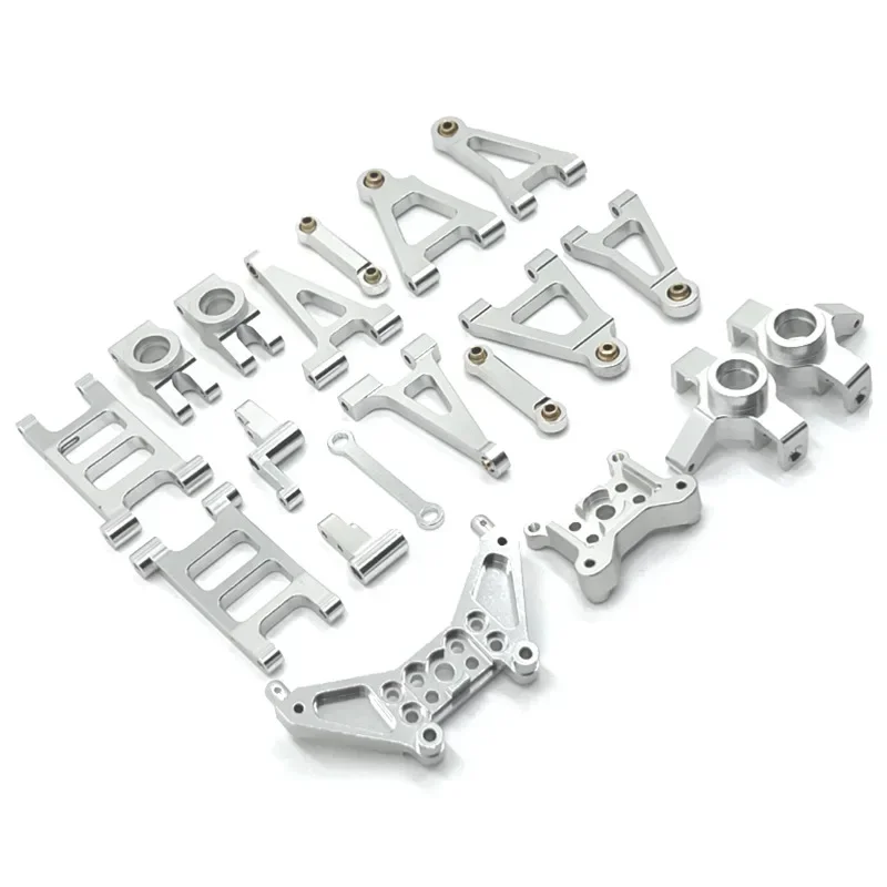 MJX 14301 14302 Metal Suspension Arm Steering Cup Link Rod Steering Assembly Shock Tower Set 1/14 RC Car Upgrade Parts Kit