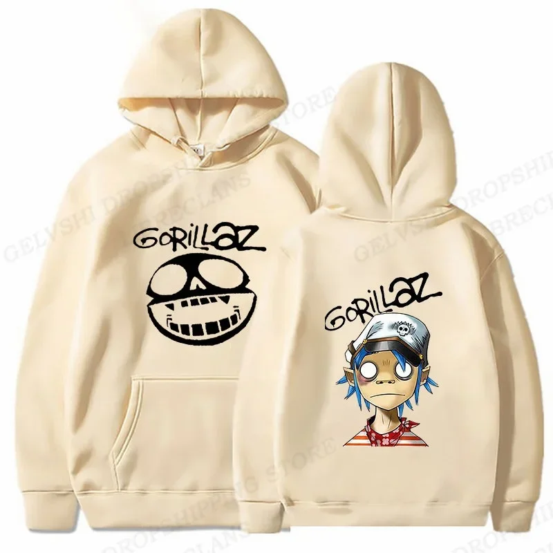 Rock Band Gorillaz Hoodie Men Fashion Hoodie Kids Hip Hop Hoodies Boy Coats Women Sweatshirts Punk Hoodies y2k Clothes