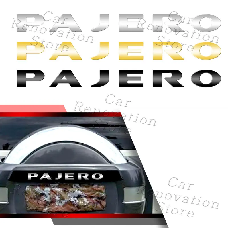 Etiqueta engomada del emblema del estilo del coche de plástico ABS 3D para la letra Pajero Logo puerta trasera maletero insignia pegatina Accesorios