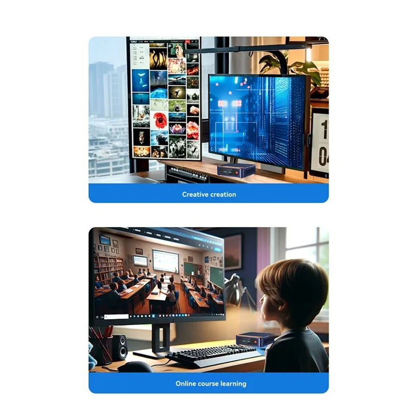 

Mini PC 4K 4096 X 2160 60Hz DDR4 8GB RAM 256GB SSD For Win11 Pro WIFI6 BT Desktop Gaming Computer