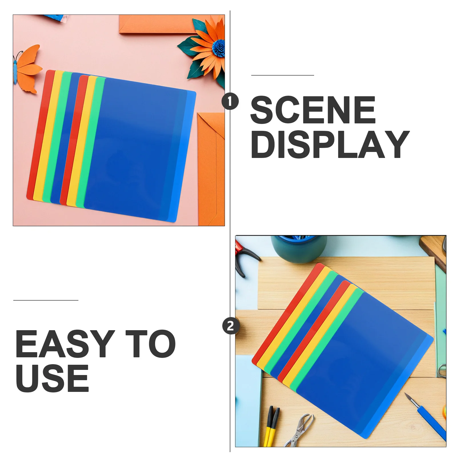 8Pcs Plastic Polymer Clay Cutting Boards Pottery Mats DIY Clay Pads Mats Surface Protector