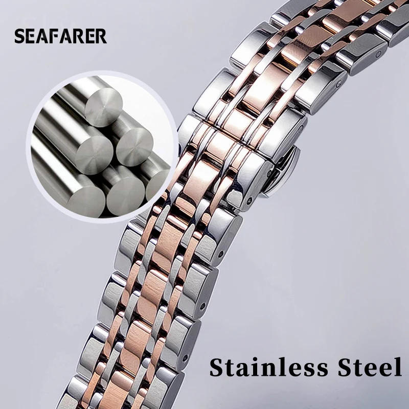 14MM 16MM 18MM 19MM 20MM Stainless Steel Watch Strap For TISSOT Watch band 1853 T41 T17 Silver Golden Rose Gold watch bracelet