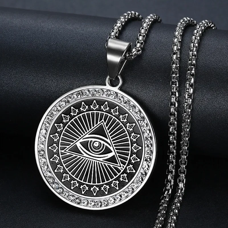 Eye of Horus Pendant Evil Eye Necklace for Men Ancient Egyptian Vintage Patronus Protection Amulet