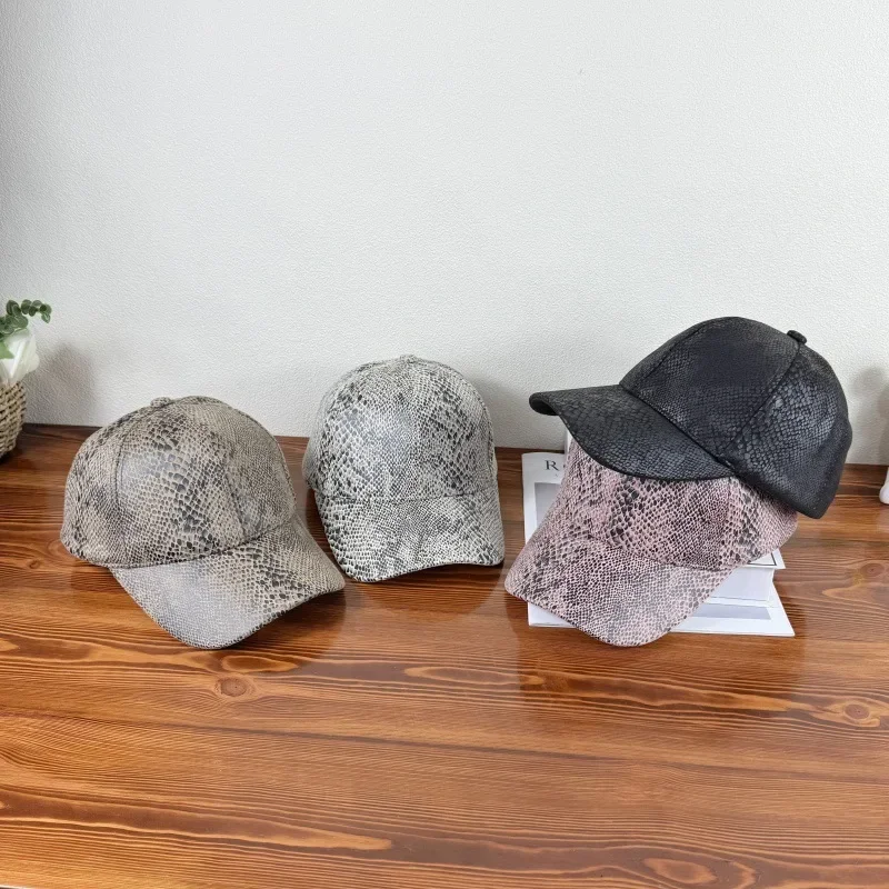 

Spring New Fashion Baseball Cap Women Men Snake Print Snapback Hat Unisex Sport Outdoor Casual shield
