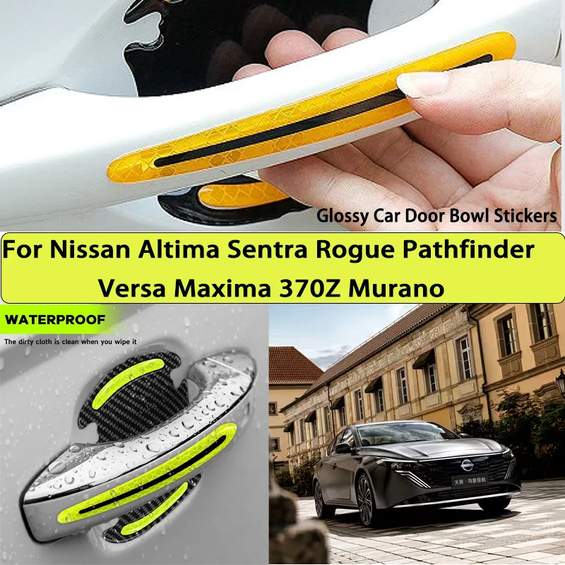 Reflective Car Stickers Car Door Handle For Nissan Altima Sentra Rogue Pathfinder Versa Maxima 370Z Murano