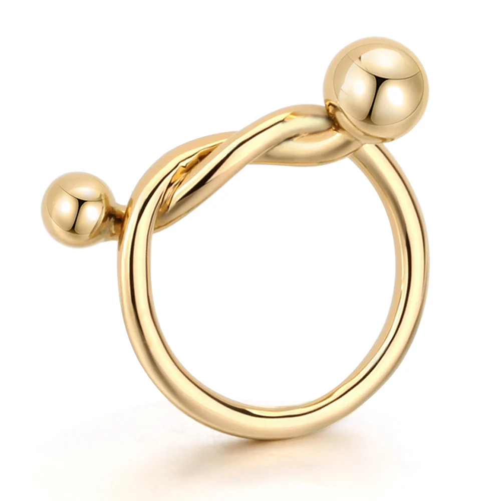 VAROLE Simple Wedding Couples Rings for Women Gold Color Line Style Knotted Ring Anel Jewellery Wholesale
