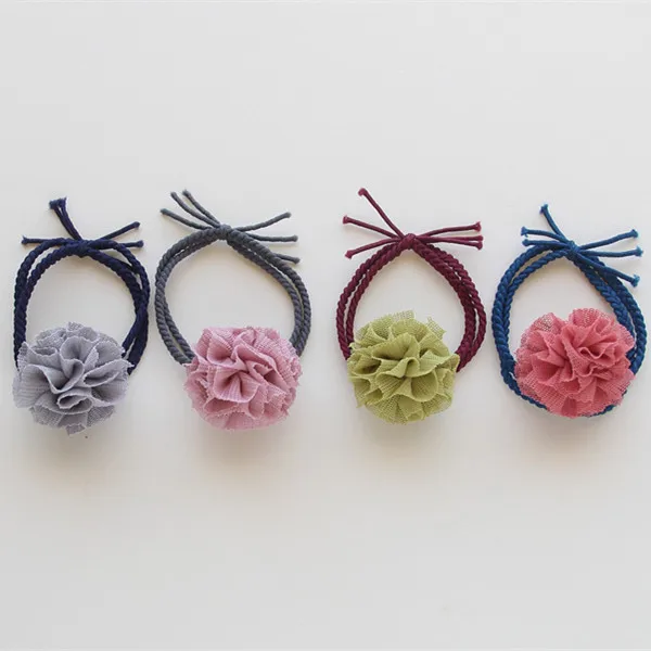

Korean Net Yarn Ball Girls Small Lovely Solid Hairring Kids Hairpins Hair Accessory Gift For Little Girls