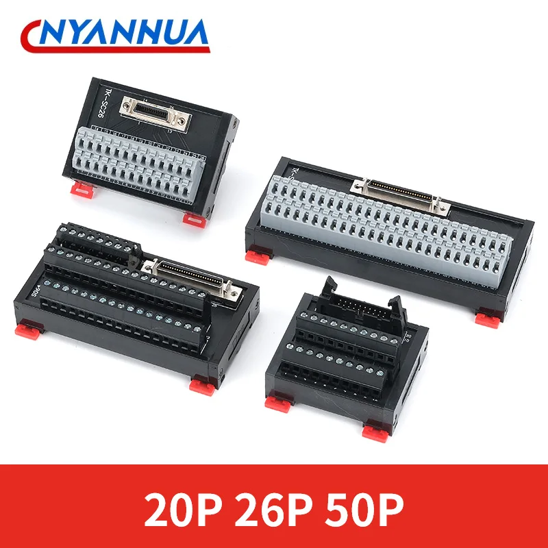 Din Rail Mounting Clip Servo Terminal Block Terminal Block Adapter Plate Relay Board 20P 26P 50P Spring Type