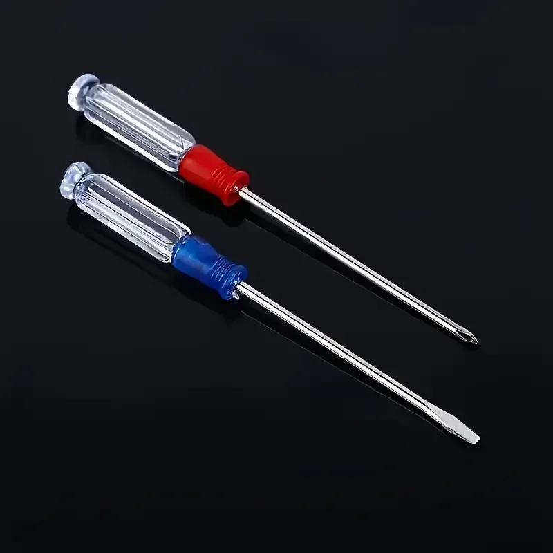 8pcs Crystal Screwdriver Set with Transparent Handles - Durable Steel,  Flat & Phillips Heads