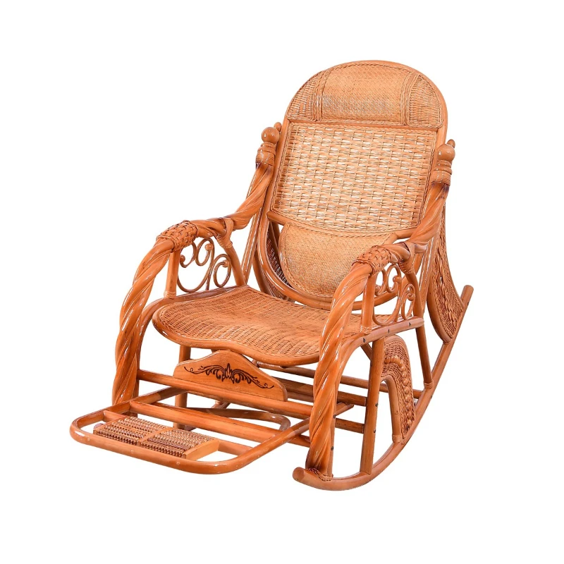 

Natural, rattan rocking chair, elderly adult, household balcony leisure chair