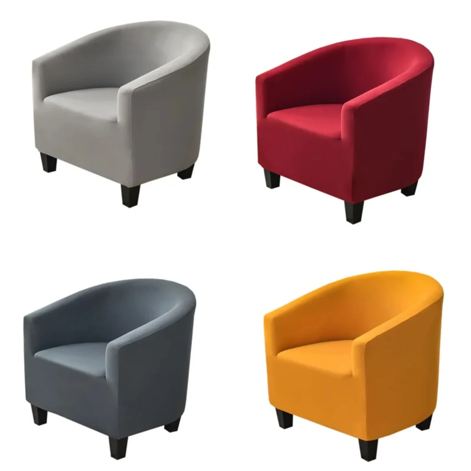 Elegant Solid Color Armchair Sofa Cover - Stretchable Single Seat Slipcover for Stylish Living Room Decor - Relaxing Club Couch