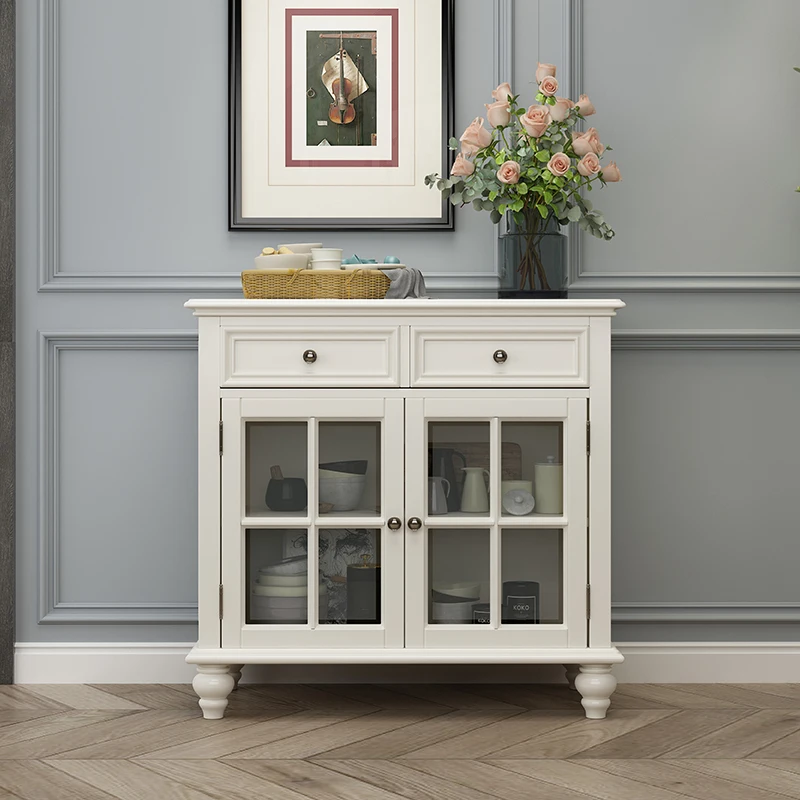 

American side cabinet solid wood modern simple light luxury locker wine cabinet dining room cabinet living room wall household