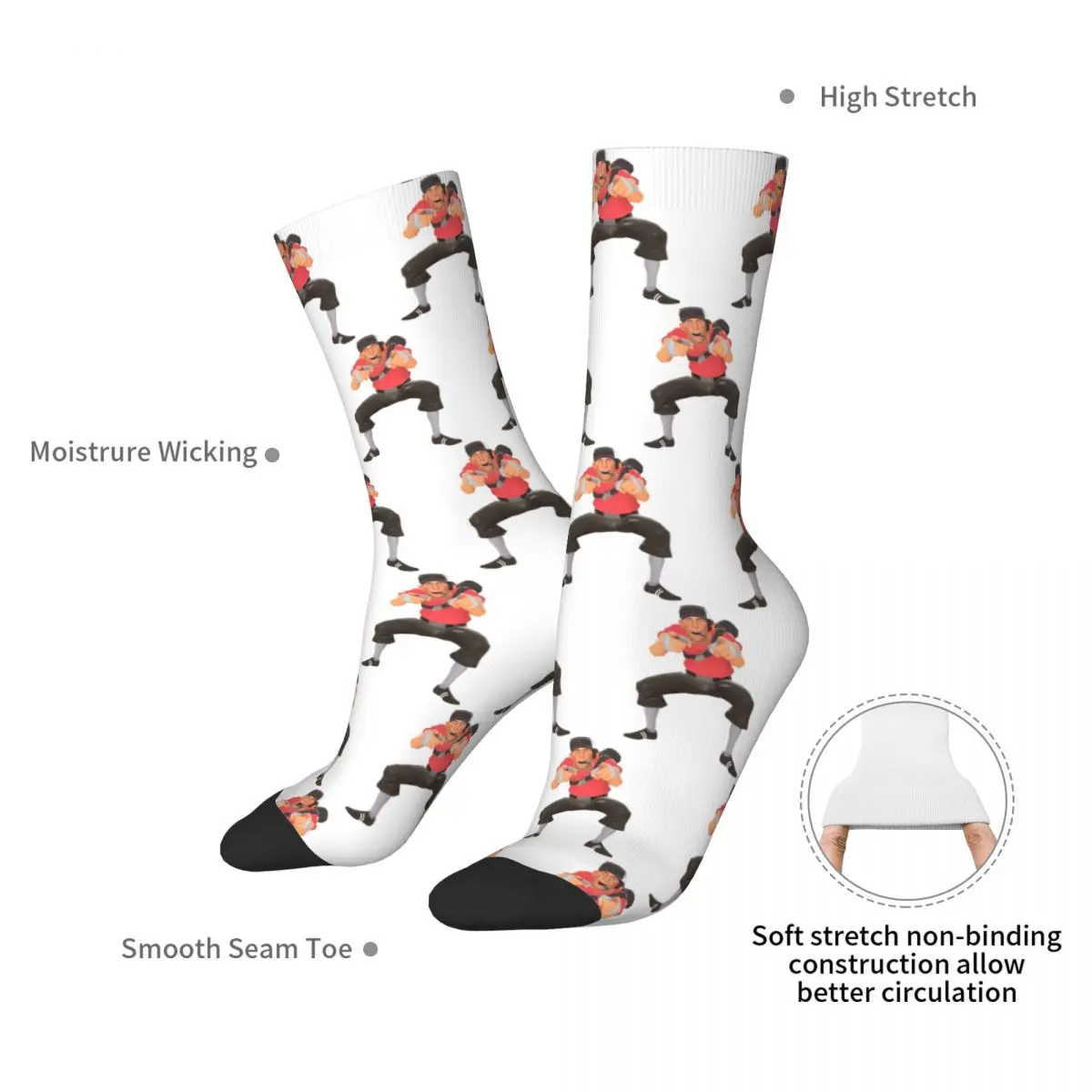 Tf2 Scout Laugh Team Fortress 2 Socks Harajuku Sweat Absorbing Stockings All Season Long Socks Accessories for Unisex