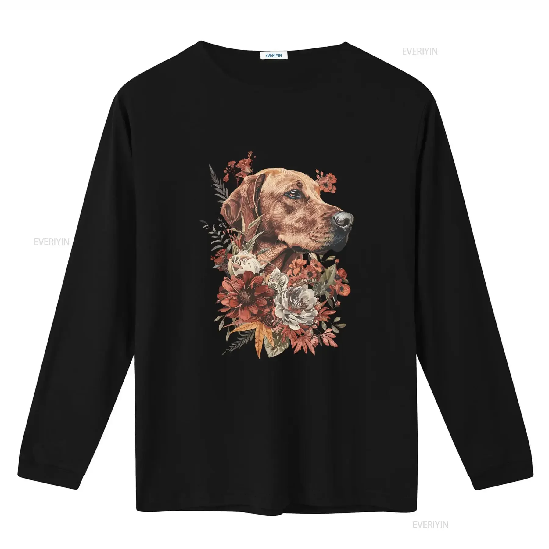Floral Rhodesian Ridgeback Dog T Shirt for Mom Cute Design Lovers vintage Washed Versatile streetwear homme Breathable