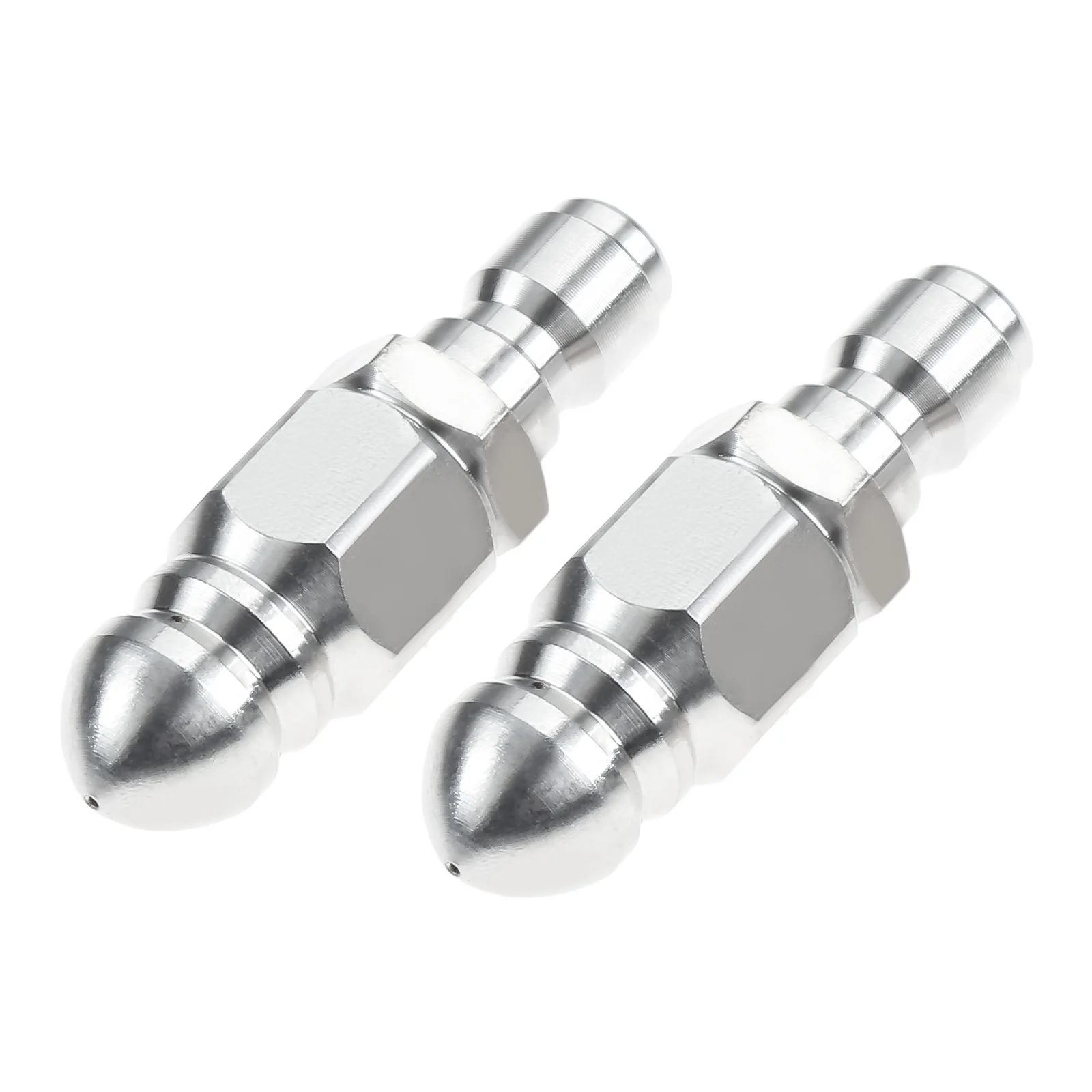 2Sets Pressure Washer Sewer Jetter Nozzle Mini Compact Durable Pressure Drain Jetter Hose Nozzle 1/4'' Quick Connector 5000 PSI