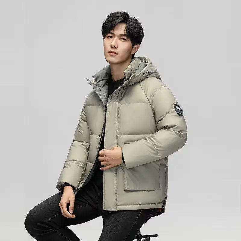 

GIOIOM's пуховик, осенне-зимняя теплая рабочая одежда с капюшоном на белом утином пуху, повседневная пуховая хлопковая куртка, пальто