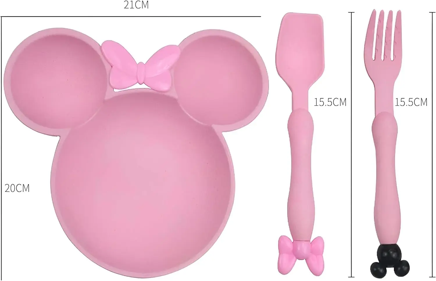 Kindergeschirr, Kindergeschirr-Set, 3-teilig, Kunststoff, Löffel, Gabel, Kinder, Kleinkind, Teller, Schüssel, Geschirr, Teller-Set – Detail 7