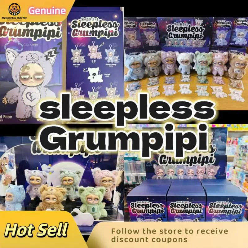 

New Genuine Product Spot Grumpipi Insomnia Rampage Doll Series Rubber-Elastic Plush Blind Box Pendant For Girls Birthday Gift