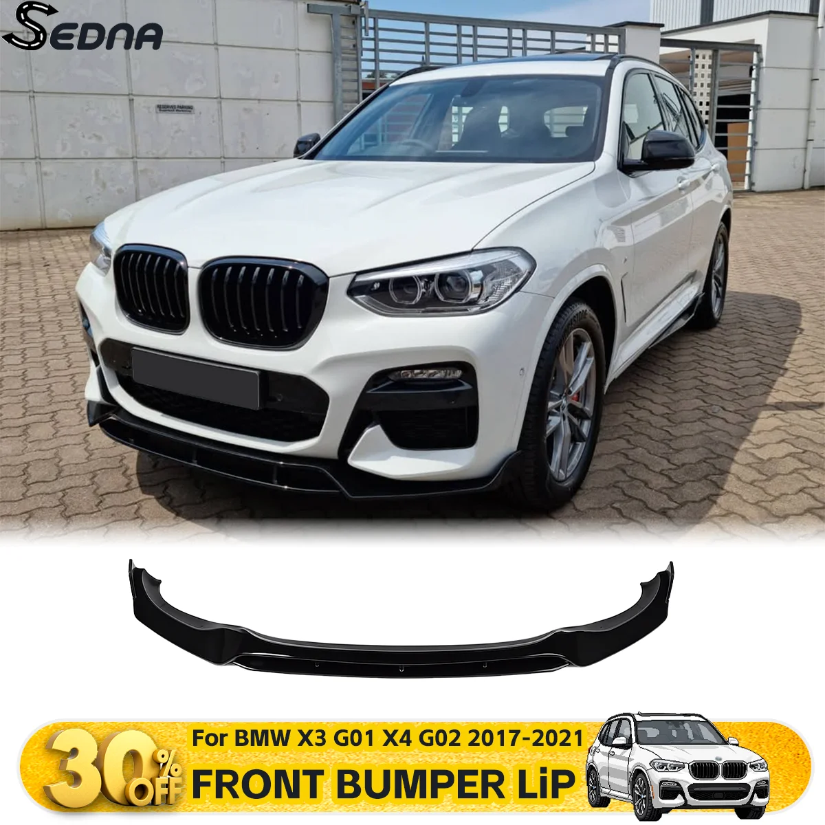

Front Bumper Lip Shovel Splitter For BMW X3 G01 X4 G02 M40i M40d M-Pack M-Sport 2017-2021 Car Tuning Guard Body Kits Accessories