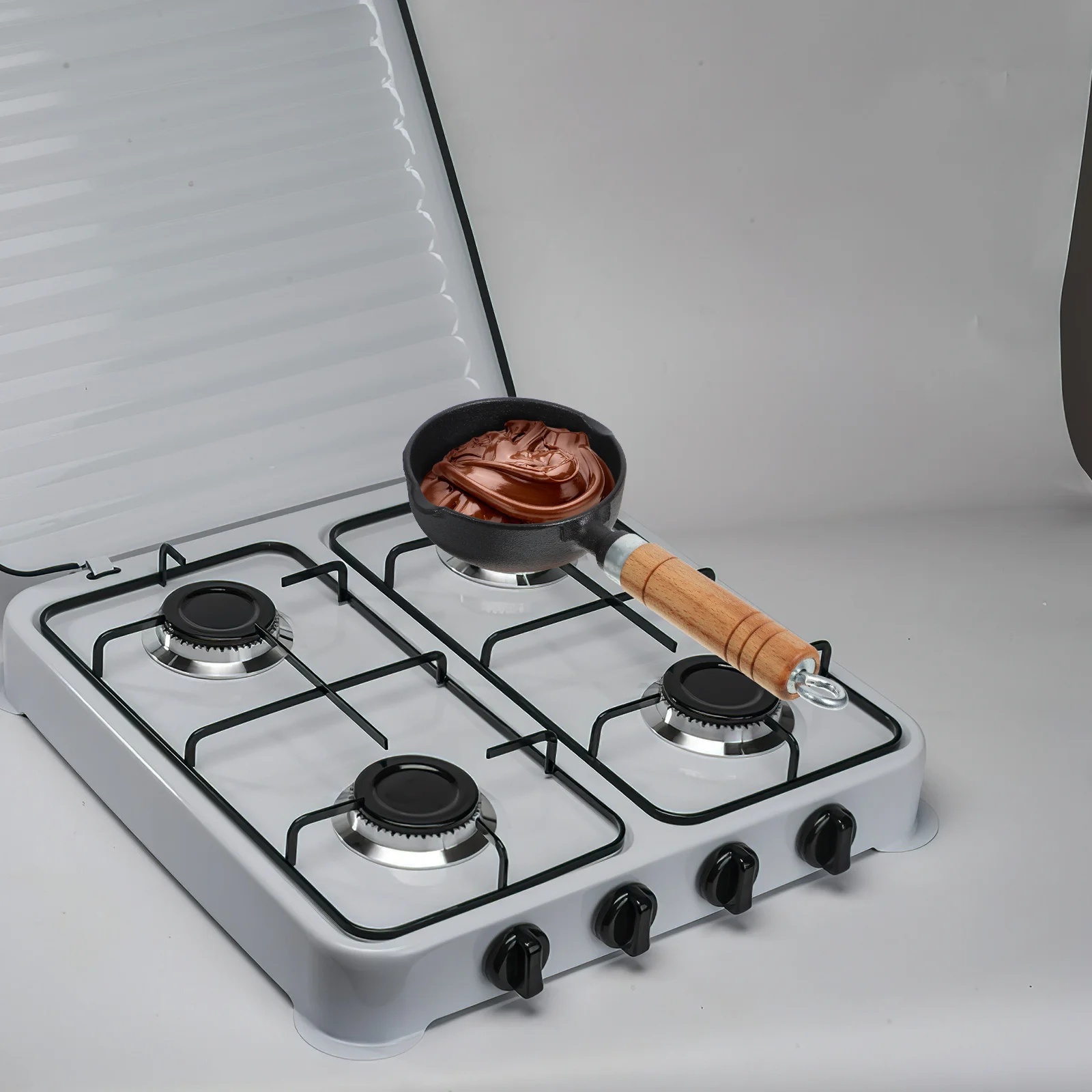 

200Ml Iron Pour Oil Small Pan with Handle Mini Cooking Pot for Melting Chocolate Wax Caramel Non-Stick Deep Design Metal Sauce