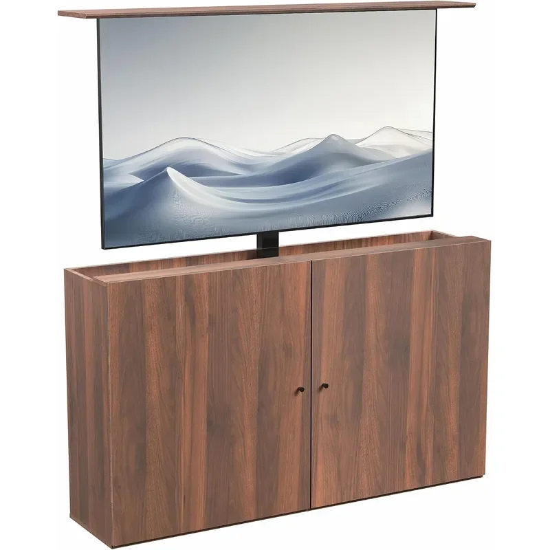 Walnut TV Cabinet with Hidden Motorized TV Stand CASEKITEUP65WN