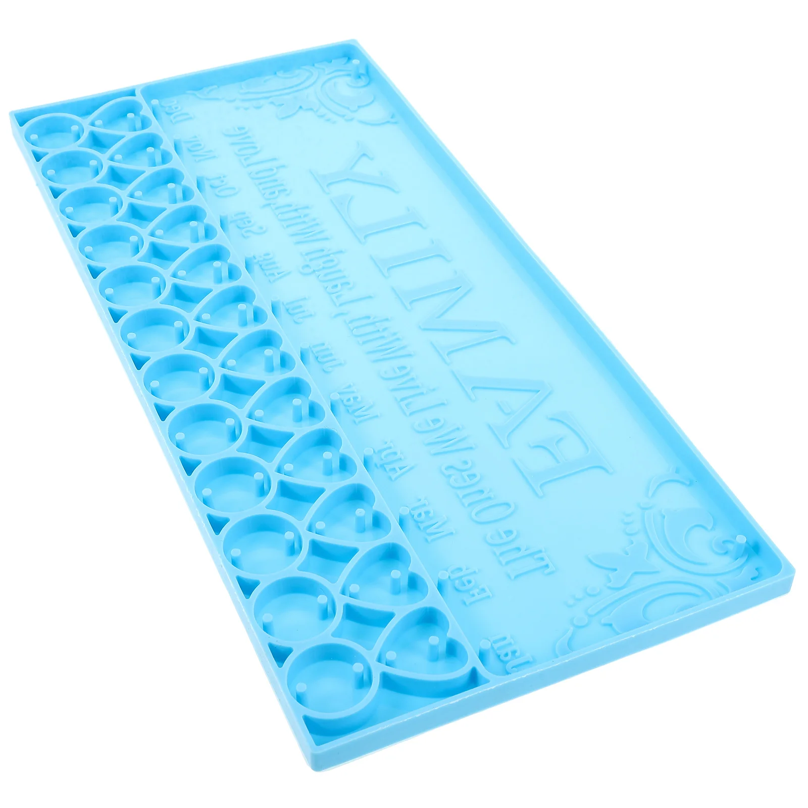 

Silicone Door Sign Mold Heart Shaped Tassel Blue Crafting Mold DIY Crystal Droplet Letters Flexible Family Sign Jewelry
