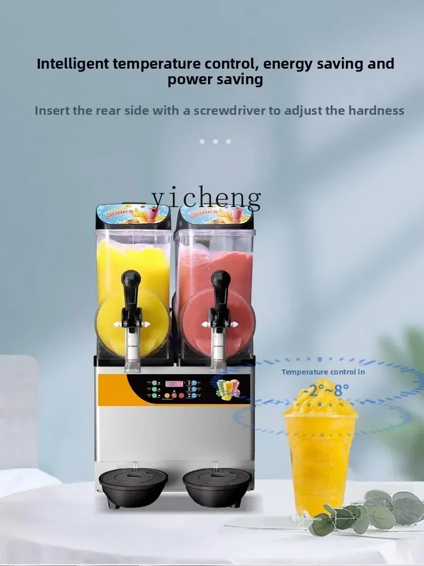 C12 Commercial Automatic Double-cylinder Snow Slush Machine Smoothie Machine Self-service Juice Beverage Cold Drinking Machine