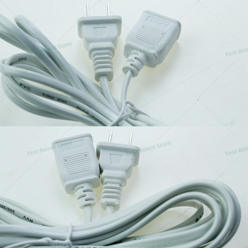 1Pce 2P Male to Two Female 200W 6A 250V Power Extension Conversion Plug Cable Power Cord for Mobile Phone Charging Monitoring Ca