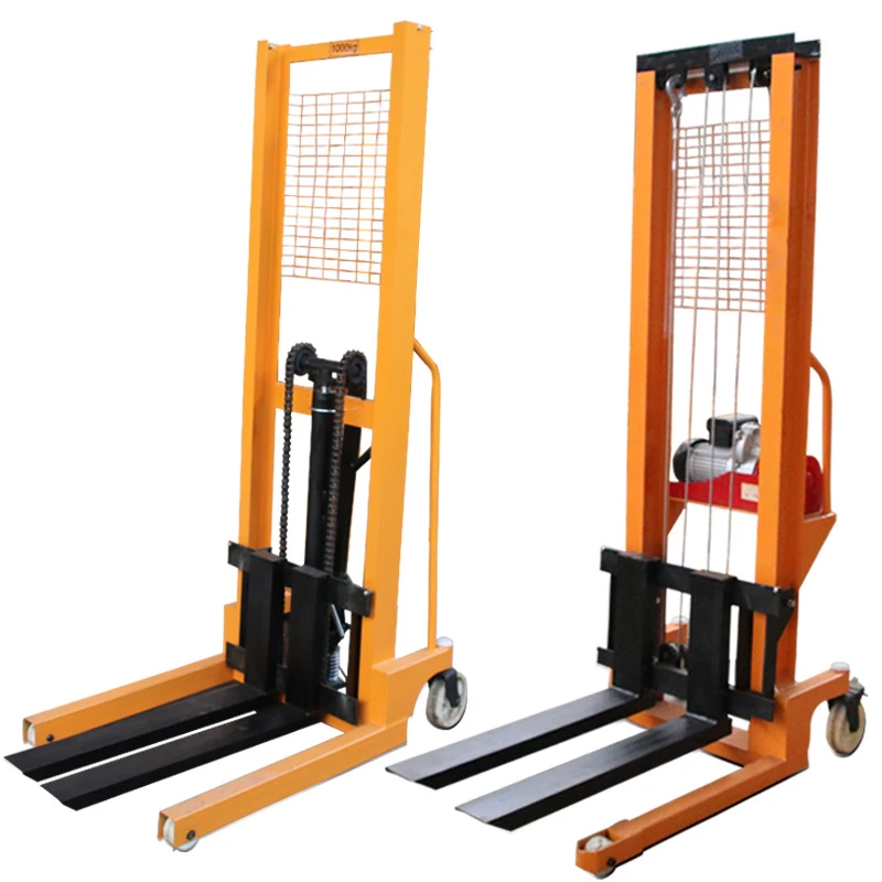 

Electric Manual Hydraulic Forklift 2 Tons 1.6m Stacker Small Loading Unloading Truck Forklift Hand Push Lift