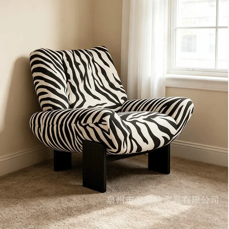 Modern Fabric Rocking Chair Single Sofa for Living Room Balcony Study Light Luxury Leisure Recliner