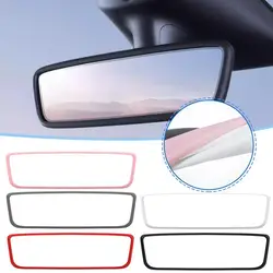 Car Rear View Mirror Protector Cover Frame For Tesla Model 3Y Center Console Rearview Covers Silicone Case Interior Accessories