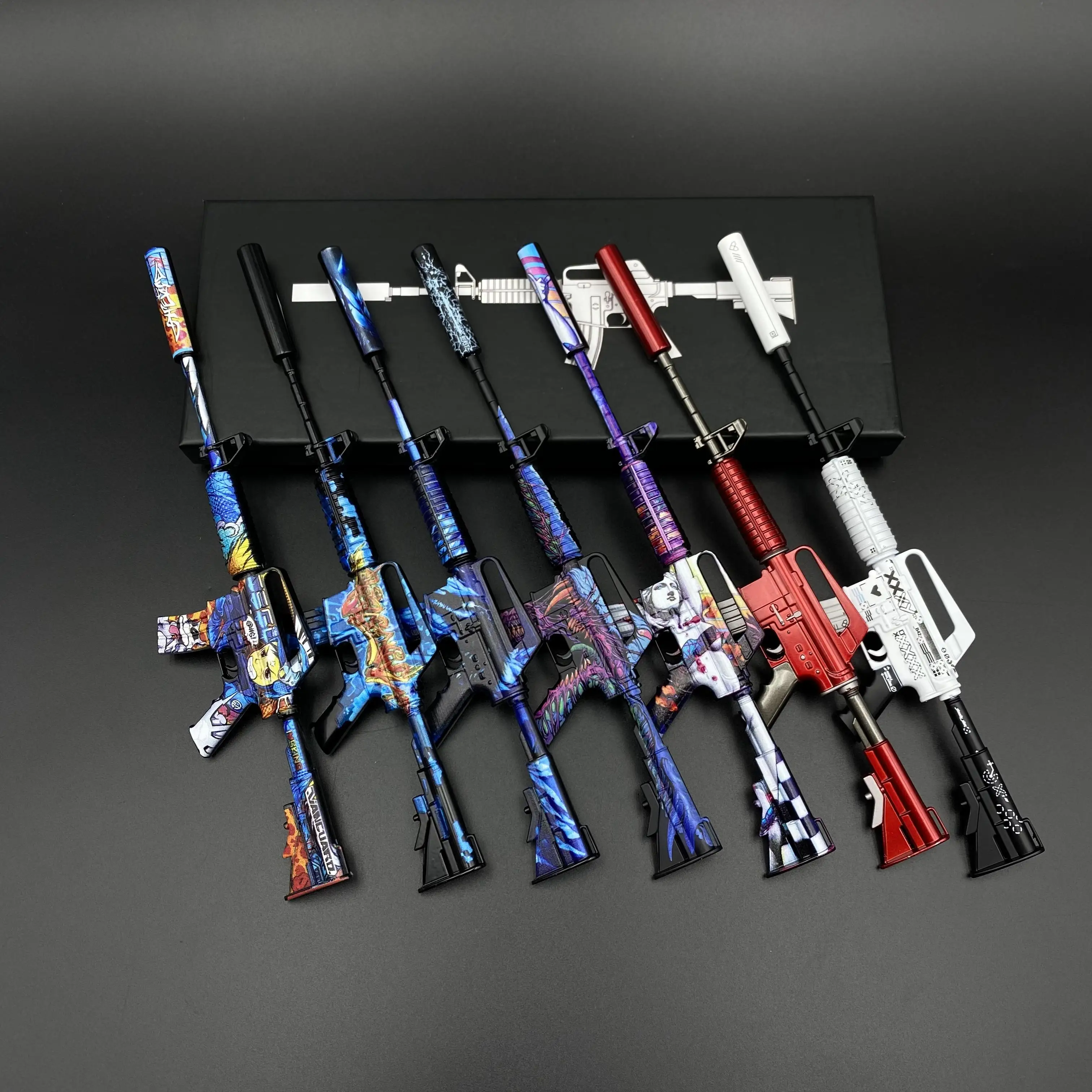 23cm GOS M4A1-S Gun Skin Model Ornament Metal Game Props Personalized Desktop Decoration Boys Gifts Collections