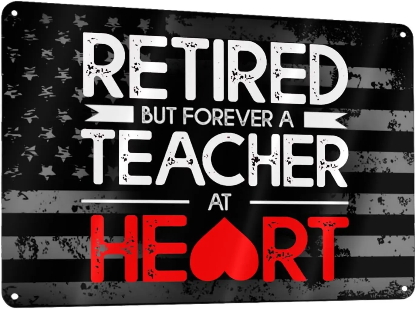 Retired Teacher 2023 Metal Sign, 8x12 Inch Metal Wall Art Signs Cover Aluminum for Men/Women/Indoor/Outdoor