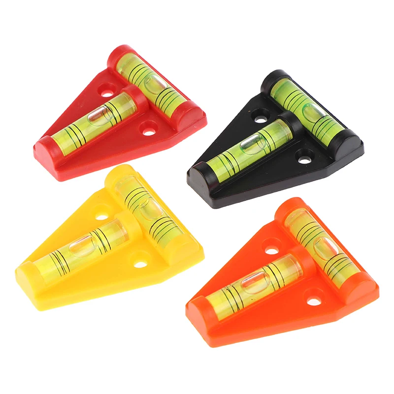 2Pcs/pack Woodworking Mini T-Type Spirit Level Measurement Instrument Triangular Level T-type Spirit Bubble Shell Plastic