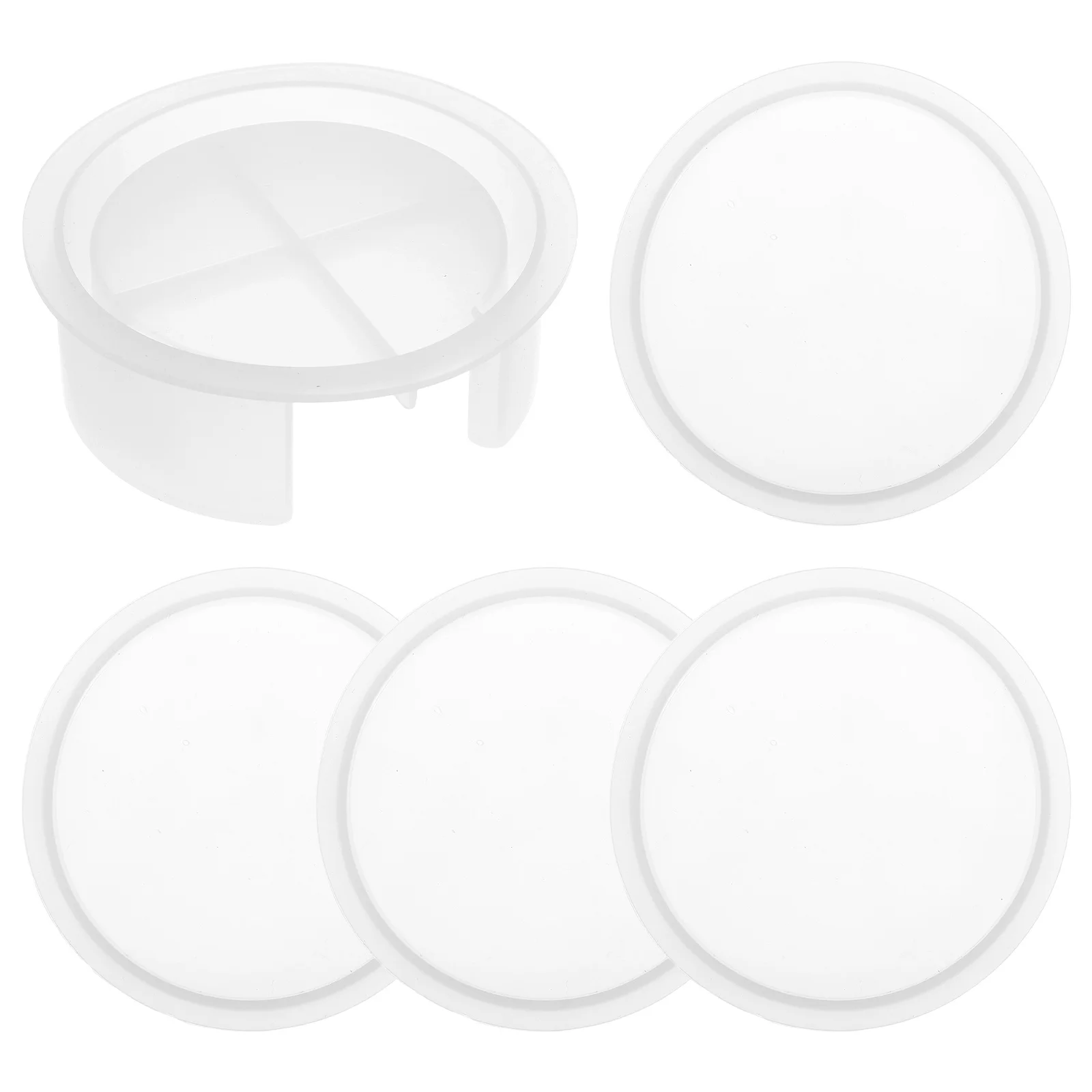 

5Pcs Round Silicone Molds for Resin Coasters Flexible Durable DIY Casting Mold Set Creative Home Crafting Coaster Resin Mold