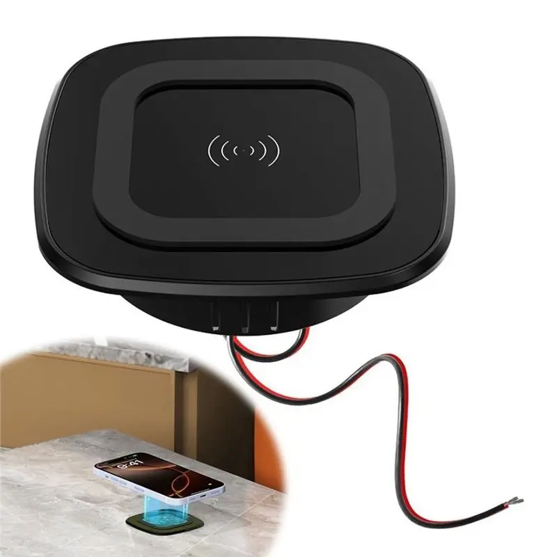 Fast Wireless Car 12V-24V 15W Embedded Cellphone Charging Holder For Bus Seat RV Campers Marine Boats Adapter