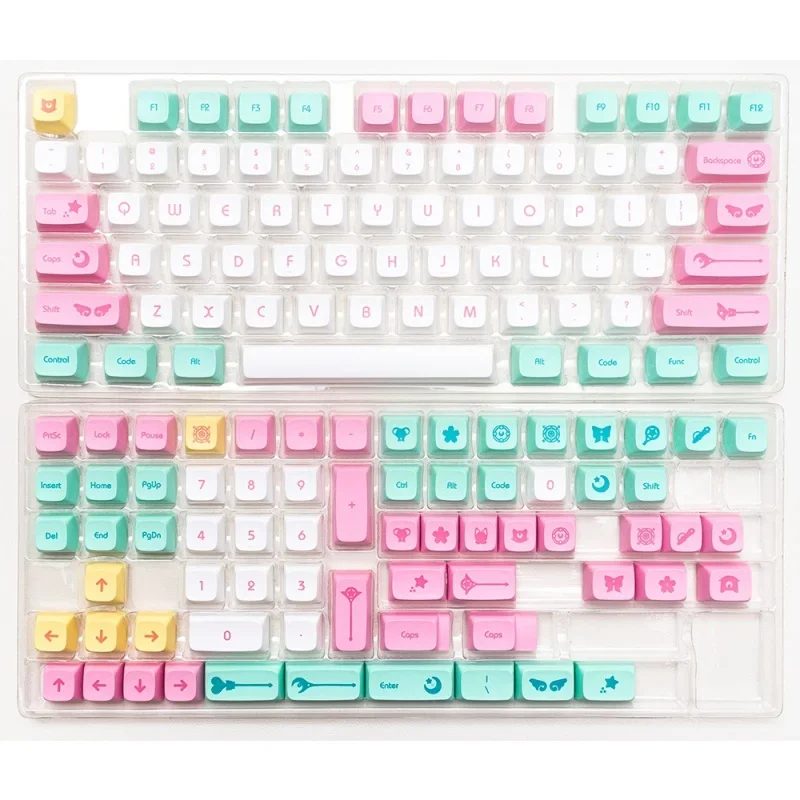 كيكابس أنيمي لطيف ، XDA الشخصي ، صبغ التسامي PBT Keycap ، 143 مفاتيح