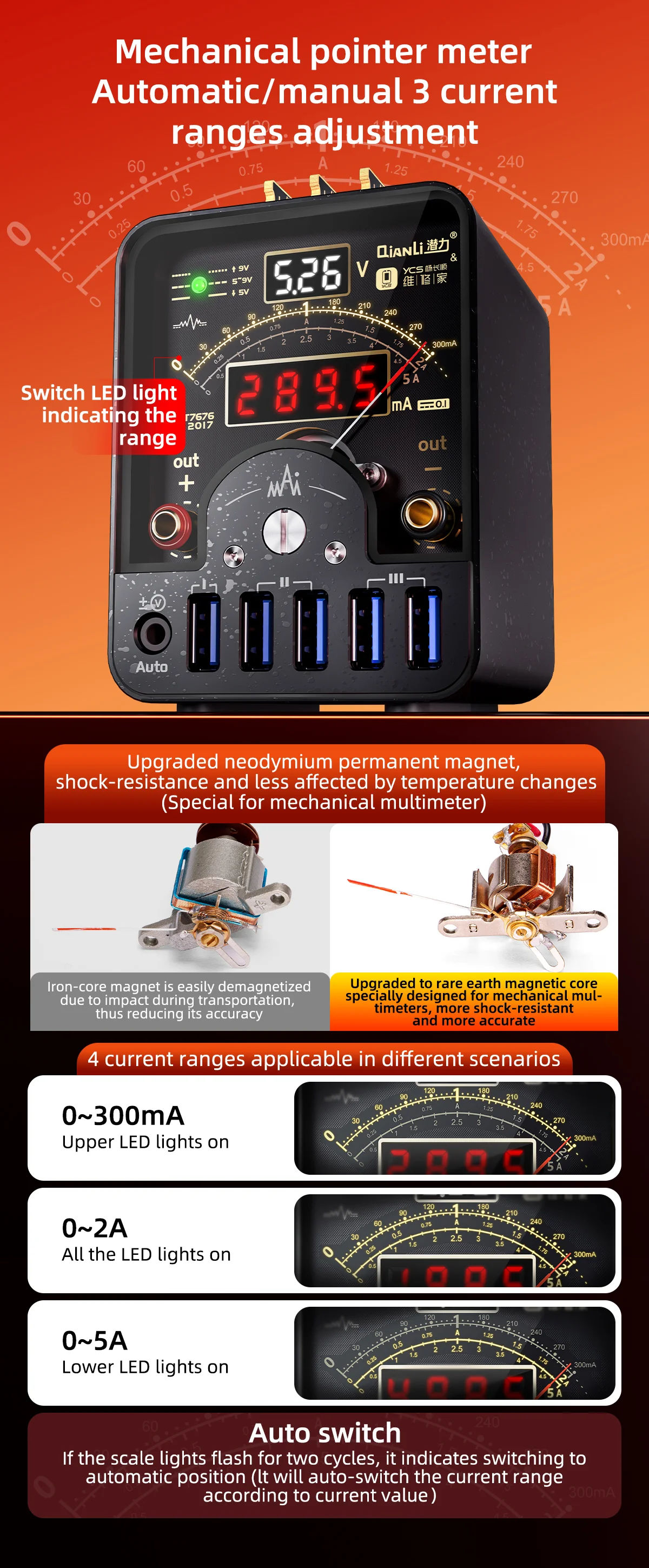 Qianli YCS Power Supply Cable for Phone Boot Test, Type C Interface, Fast Charger Power Tool, DC Diagnosis Instrument