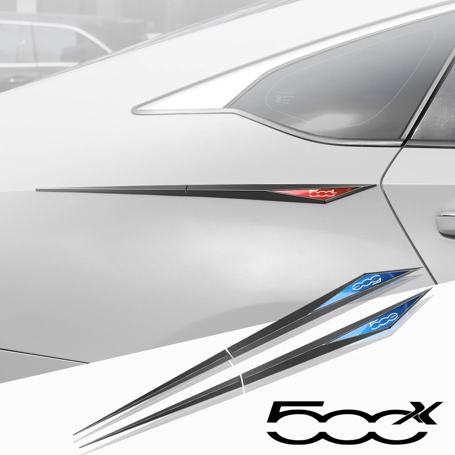 

2pcs car stickers TPU car accessories para auto for fiat 500 500l 500x 500e abarth electric Stainless steel
