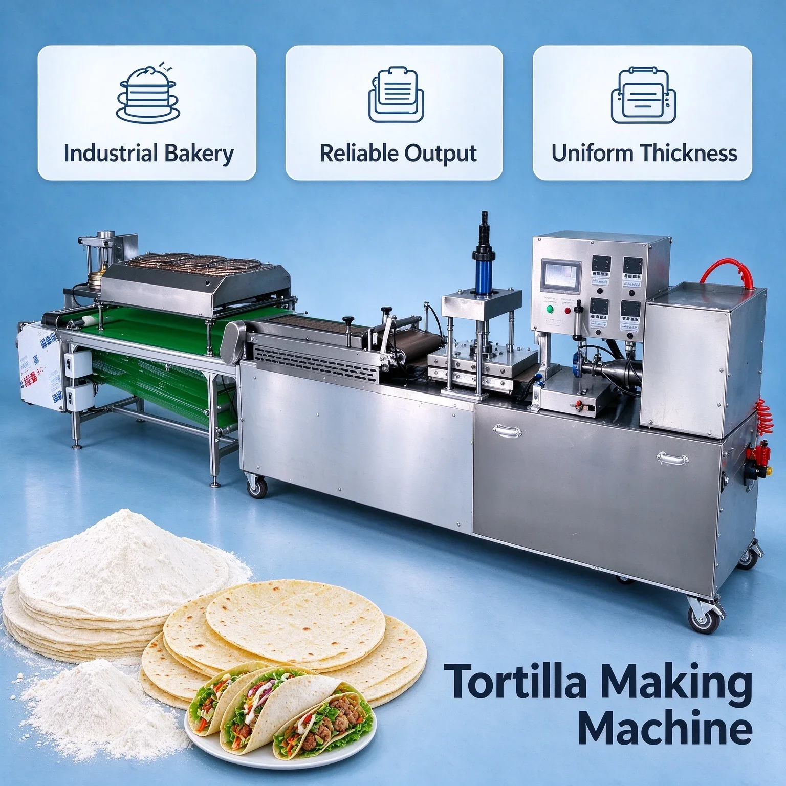 FL Tortilla Making Machine Semi Automatic Flatbread Production Line for Small Bakery Factory Custom