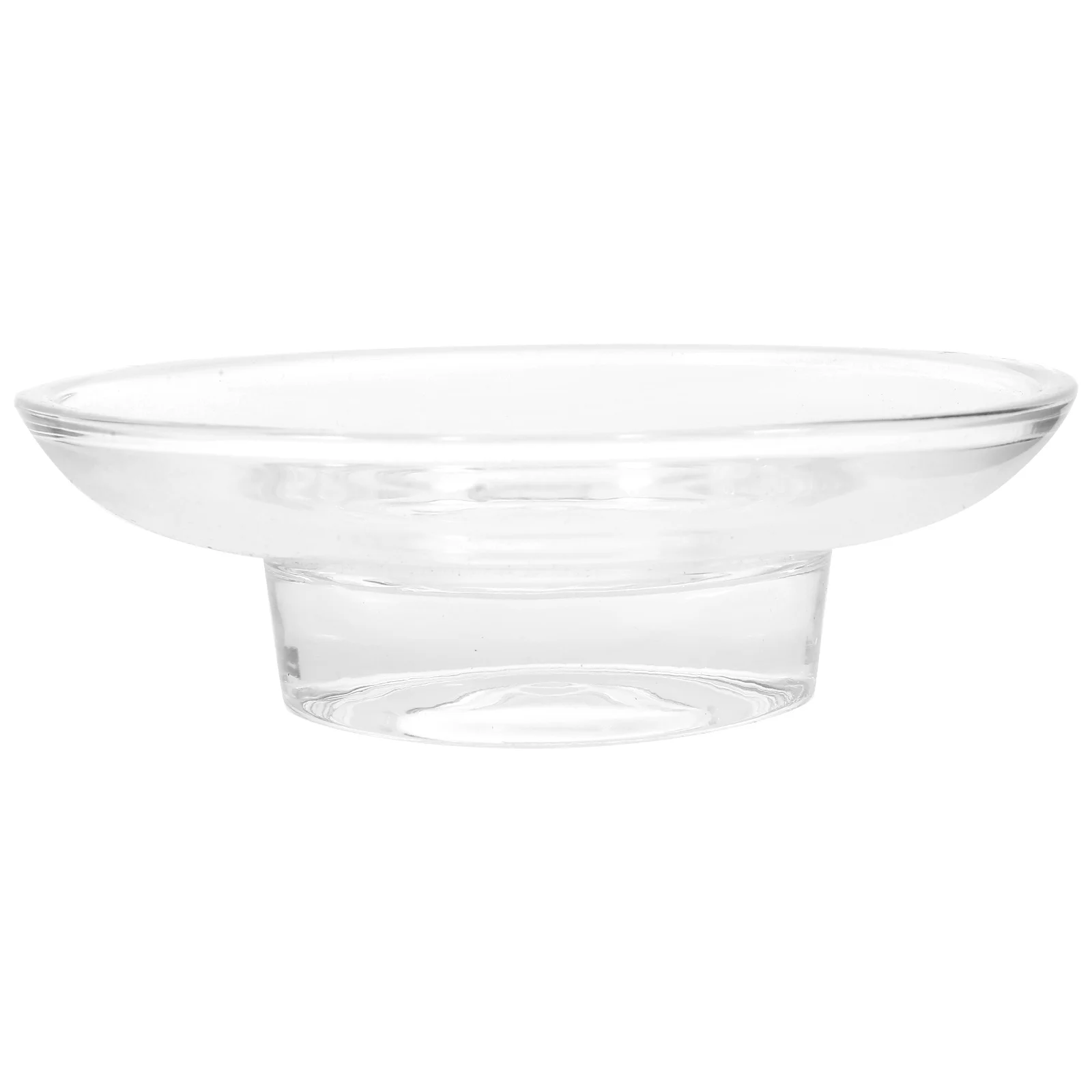 

Glass Soap Box Transparent Round Soap Container Bathroom Wash Drainer Anti-Slip Holder Shower Home Outdoor Travel