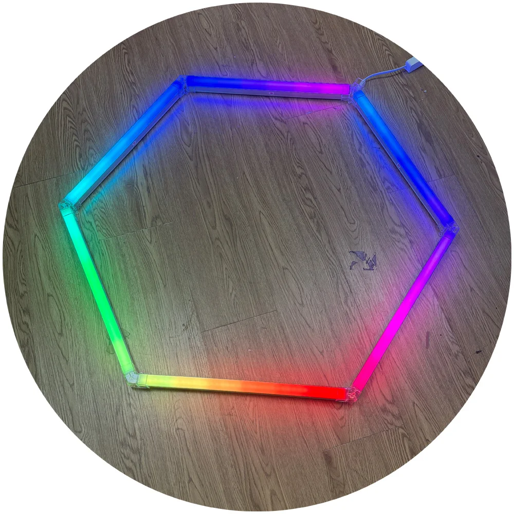 Diy Assembly Rgb RGBIC Honeycomb Garage Working Workshop Hexagon Lighting Atmosphere Nightclub Central Light