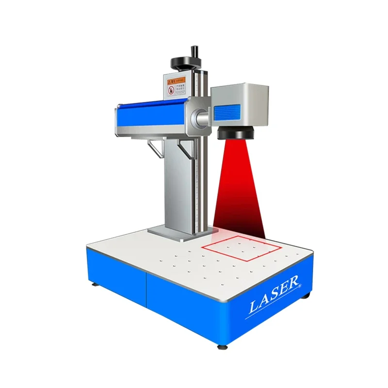 Desktop Mini Fiber Laser Marking Machine Metal Engraving Machine for PVC Plastic Stainless Steel Cartoon Package 20W 30W