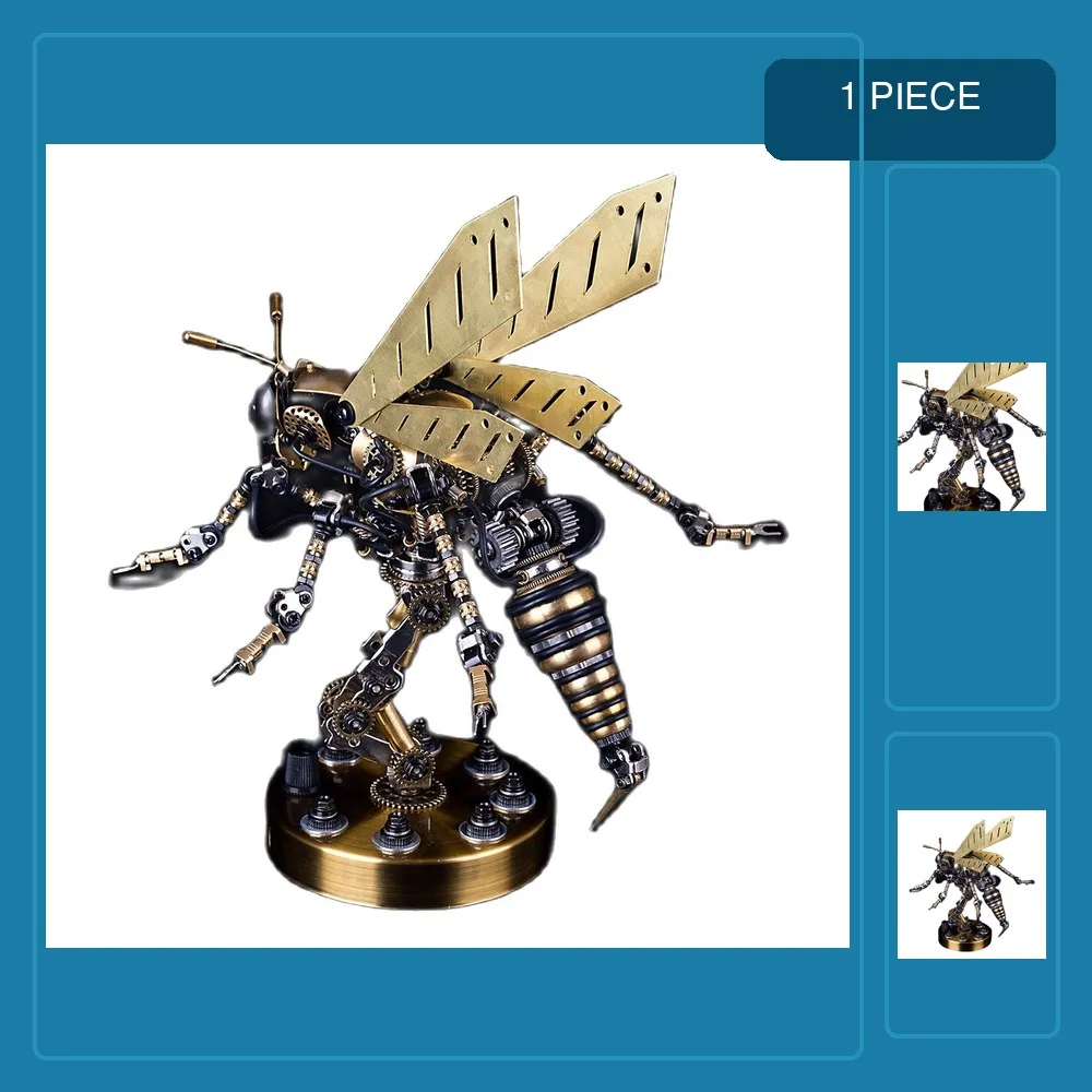 1000pcs+ Stainless Insects Puzzle Model Kit DIY Mechanical Wasp Assembly Crafts Model Building kits Toys for Kids adults Gifts